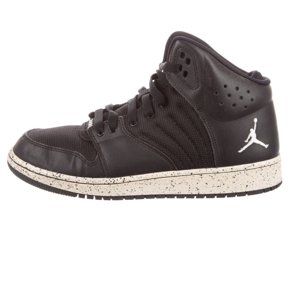 Nike Jordan 1 Flight 4 Premium Black Platinum Shoes 4Y ✨